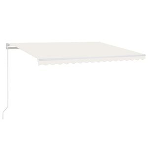 vidaXL Ručně zatahovac&iacute; mark&yacute;za s LED světlem 450 x 300 cm kr&eacute;mov&aacute;