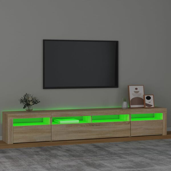 vidaXL TV skř&iacute;ňka s LED osvětlen&iacute;m dub sonoma 240x35x40 cm