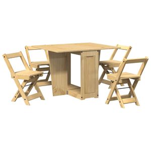 vidaXL 5d&iacute;ln&yacute; j&iacute;deln&iacute; set Butterfly Corona skl&aacute;dac&iacute; hněd&yacute; borovice