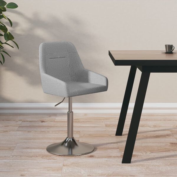 vidaXL Otočn&aacute; j&iacute;deln&iacute; židle světle &scaron;ed&aacute; textil