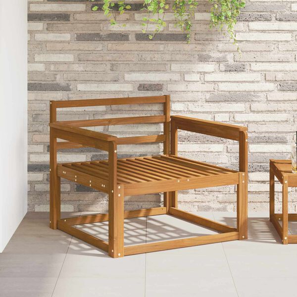 vidaXL Venkovn&iacute; středn&iacute; pohovka Masivn&iacute; ak&aacute;tov&eacute; dřevo Př&iacute;rodn&iacute;