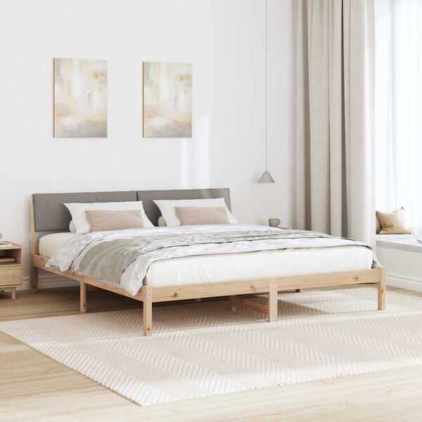 vidaXL R&aacute;m postele Hněd&aacute; a taupe 180 x 200 cm Masivn&iacute; borovicov&eacute; dřevo