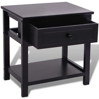 vidaXL Noční stolek dřevěný černý