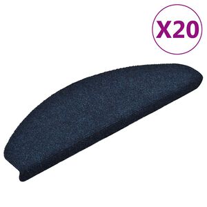 vidaXL Schodov&eacute; rohože samolepic&iacute; 20 ks 65 x 21 x 4 cm tmavě modr&eacute; půlkulat&eacute; velk&eacute;