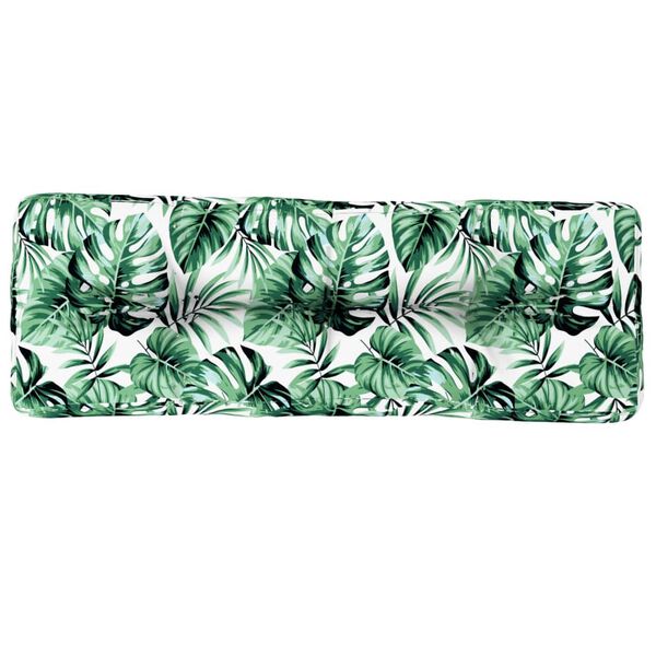 vidaXL Podu&scaron;ka na palety vzor listů 120 x 40 x 12 cm textil