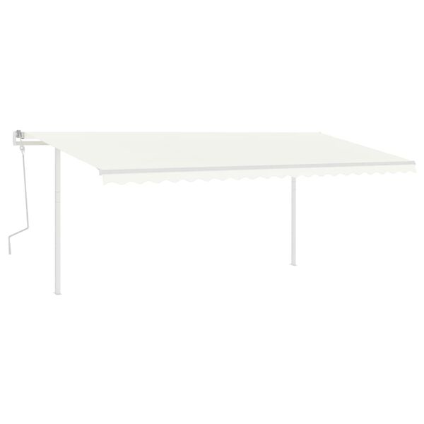 vidaXL Ručně zatahovac&iacute; mark&yacute;za se sloupky 5 x 3 m kr&eacute;mov&aacute;