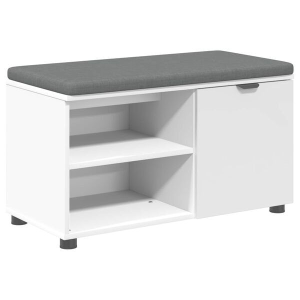 vidaXL Chodbičkov&aacute; lavice s pol&scaron;t&aacute;řem s polic&iacute; B&iacute;l&yacute; 80 x 38 x 46 cm