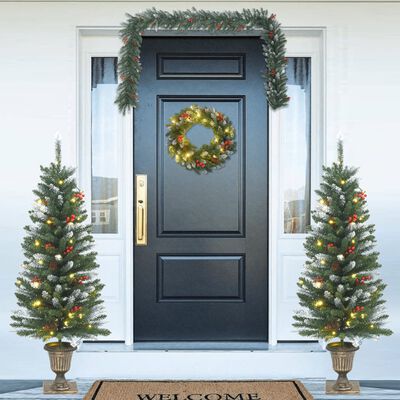vidaXL 4dílná vánoční dekorace před dveře PVC
