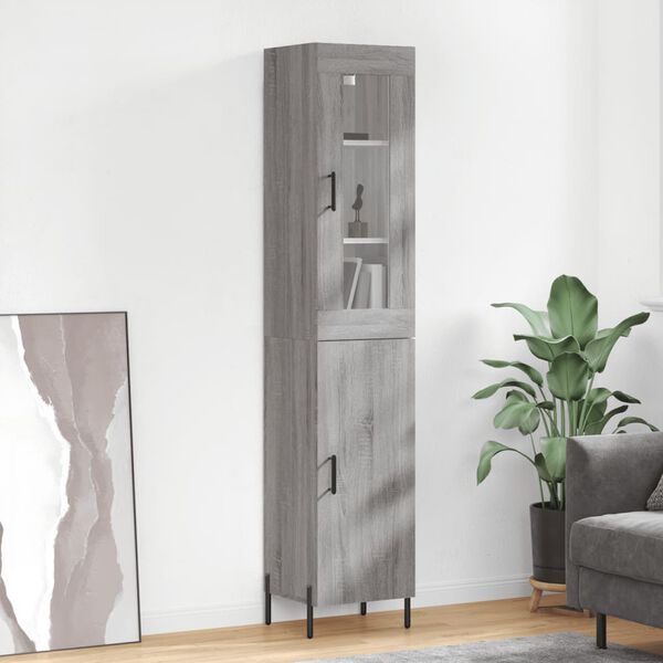 vidaXL Skř&iacute;ň highboard &scaron;ed&aacute; sonoma 34,5 x 34 x 180 cm kompozitn&iacute; dřevo
