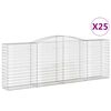 vidaXL Klenut&eacute; gabionov&eacute; ko&scaron;e 25ks 400x50x140/160cm pozinkovan&eacute; železo