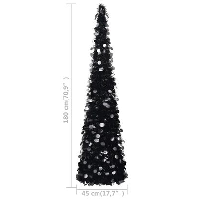 vidaXL Pop-up umělý vánoční stromek černý 180 cm PET