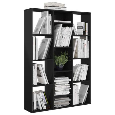 vidaXL Knihovna/zástěna černá vysoký lesk 100x24x140 cm dřevotříska
