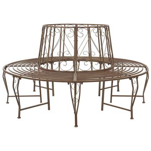 vidaXL Stromov&aacute; lavička 8-Počet m&iacute;st &Oslash; 160 x 89 cm Ocel Antick&aacute; hněd&aacute;