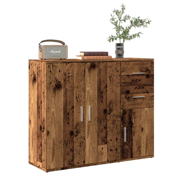 vidaXL Příborník old wood 91 x 29,5 x 75 cm kompozitní dřevo