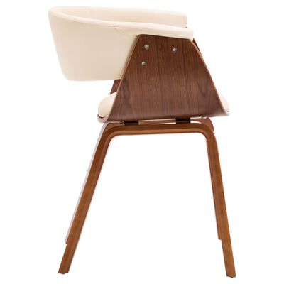 vidaXL Jídelní židle 6 ks krémové ohýbané dřevo a umělá kůže