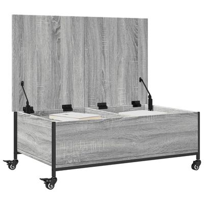 vidaXL Konferenční stolek na kolečkách šedý sonoma 91x55x34cm kompozit