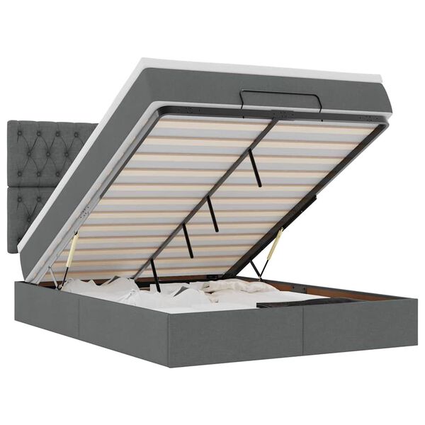 vidaXL Osmansk&yacute; r&aacute;m postele s matrac&iacute; tmavě &scaron;ed&aacute; 140x190cm textil