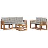vidaXL Venkovn&iacute; pohovkov&aacute; souprava 6 pcs Př&iacute;rodn&iacute; a světle &scaron;ed&aacute;