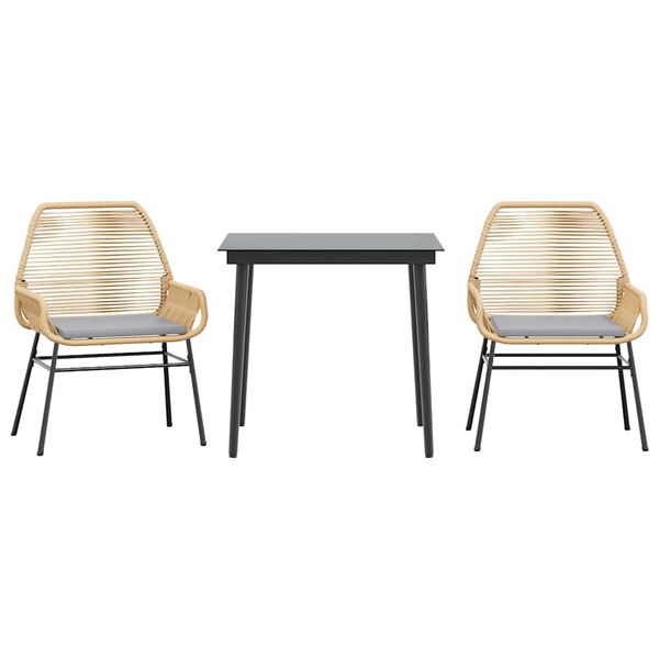 vidaXL 3d&iacute;ln&yacute; zahradn&iacute; j&iacute;deln&iacute; set s podu&scaron;kami hněd&yacute; polyratan sklo