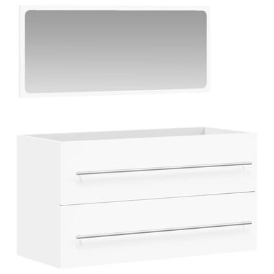 vidaXL Koupelnová skříňka se zrcadlem bílá kompozitní dřevo