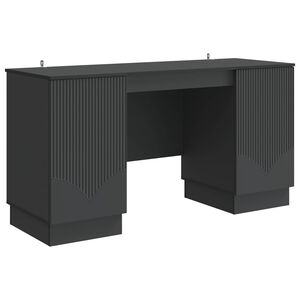 vidaXL Stůl s polic&iacute; Čern&aacute; 142,5 x 50 x 75 cm Kompozitn&iacute; dřevo