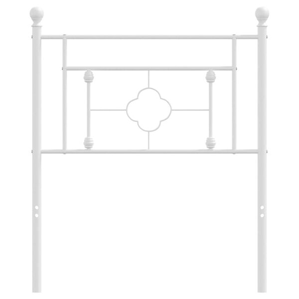 vidaXL Kovov&eacute; n&aacute;hradn&iacute; čelo postele b&iacute;l&eacute; 75 cm