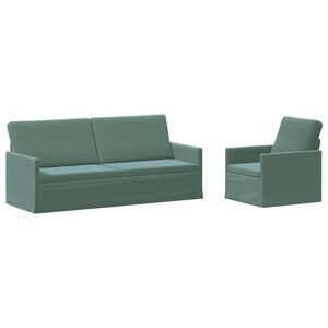 vidaXL Set pohovek 2 pcs Mořsk&aacute; zelen&aacute; Samet