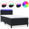 vidaXL Box spring postel s matrac&iacute; a LED růžov&aacute; 100x210 cm samet