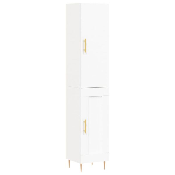 vidaXL Skř&iacute;ň highboard b&iacute;l&aacute; 34,5 x 34 x 180 cm kompozitn&iacute; dřevo