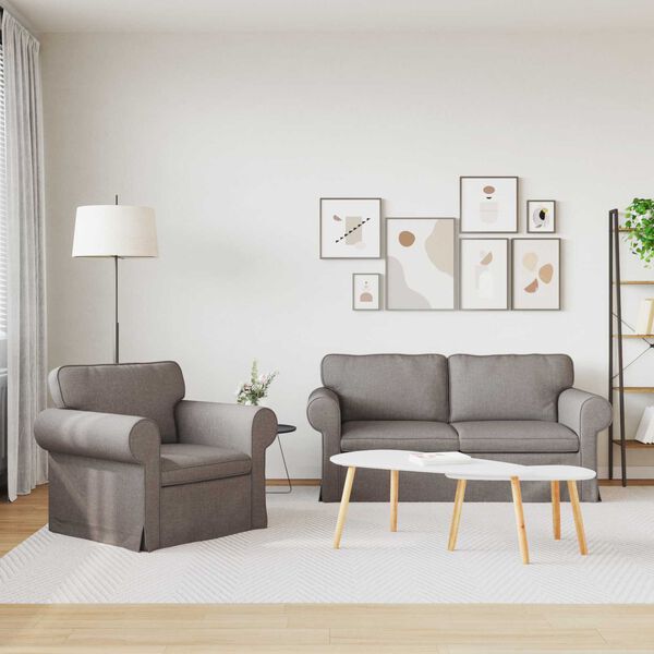 vidaXL Pohovka 2 pcs Taupe 175 x 82 x 80 cm textil