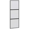 vidaXL Posuvn&eacute; dveře se sadou kov&aacute;n&iacute; čern&eacute; 76x205 cm Tvrzen&eacute; sklo