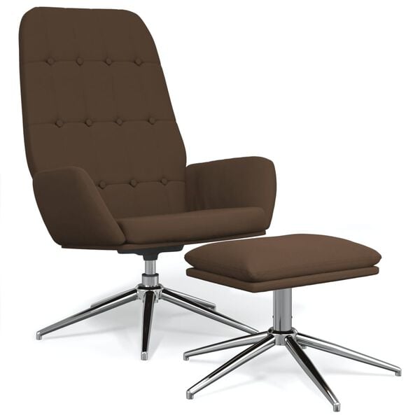 vidaXL Relaxačn&iacute; křeslo s podnožkou hněd&eacute; tkanina z mikrovl&aacute;kna