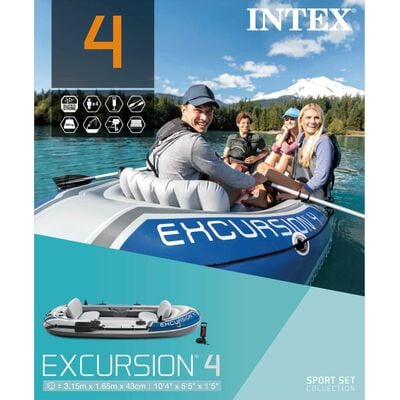 Intex Nafukovací člun Excursion 4 s vesly a pumpičkou 68324NP
