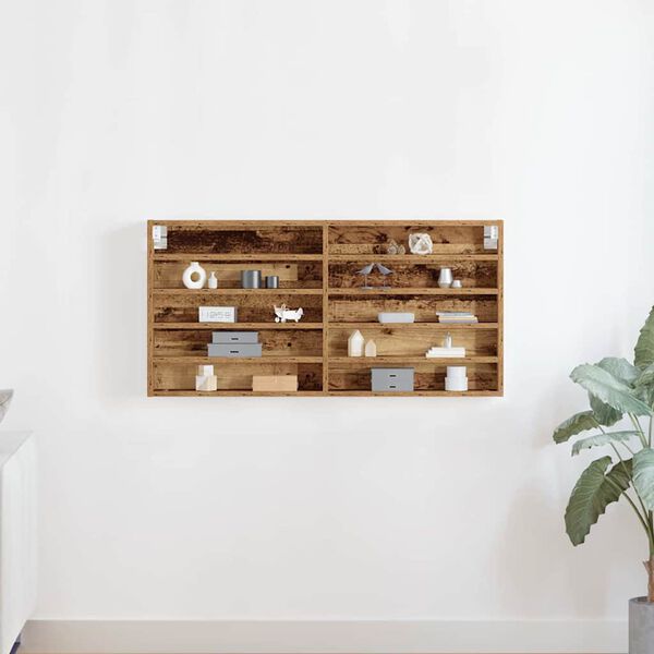 vidaXL Vitr&iacute;na s polic&iacute; Star&eacute; dřevo 100 x 8,5 x 50 cm kompozitn&iacute; dřevo