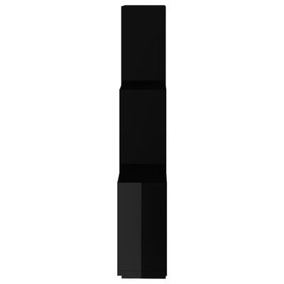 vidaXL Nástěnná police černá s vysokým leskem 78x15x93 cm dřevotříska