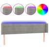 vidaXL Čelo postele s LED světle &scaron;ed&eacute; 203 x 16 x 78/88 cm samet