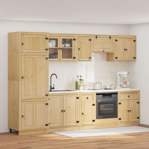 vidaXL Truhl&aacute;řsk&yacute; s polic&iacute; SKI 9 pcs Medov&aacute; Hněd&aacute; Masivn&iacute; borov&eacute; dřevo