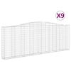 vidaXL Klenut&eacute; gabionov&eacute; ko&scaron;e 9 ks 400x30x140/160cm pozinkovan&eacute; železo