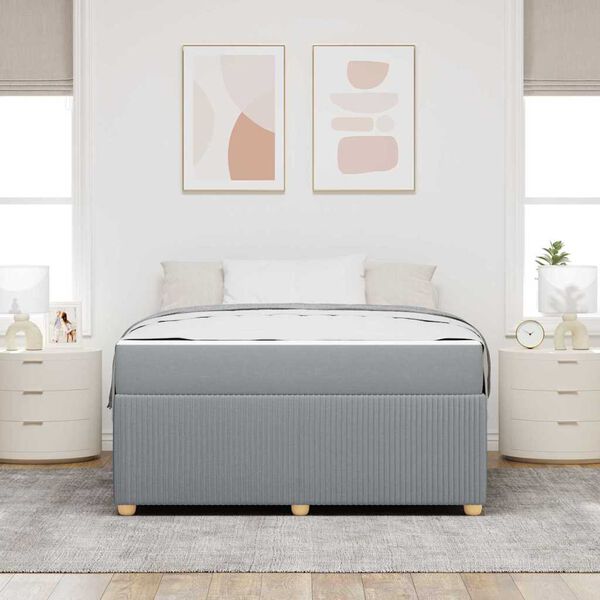 vidaXL R&aacute;m postele s matrac&iacute; Světle &scaron;ed&aacute; 140 x 200 cm textil