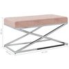 vidaXL Lavice růžov&aacute; samet a nerezov&aacute; ocel