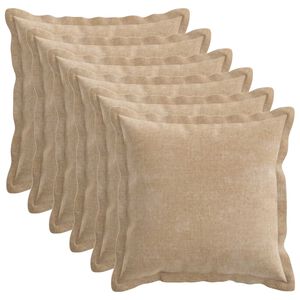 vidaXL Pol&scaron;t&aacute;ř 6 ks HOUTEN Taupe 45 x 45 cm Čenilkov&aacute; tkanina