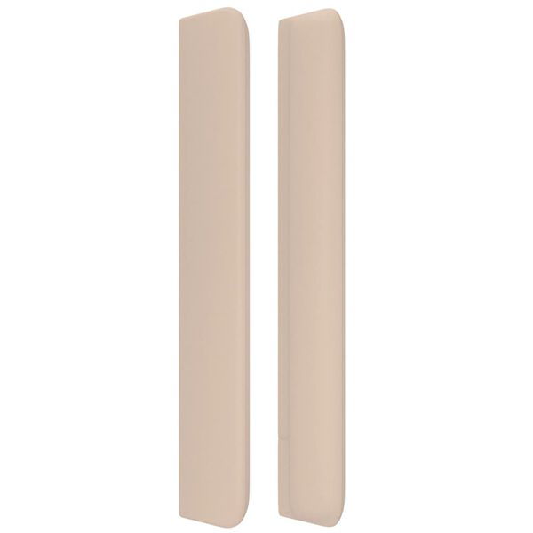 vidaXL Čelo postele typu u&scaron;&aacute;k cappuccino 163x16x118/128 cm uměl&aacute; kůže