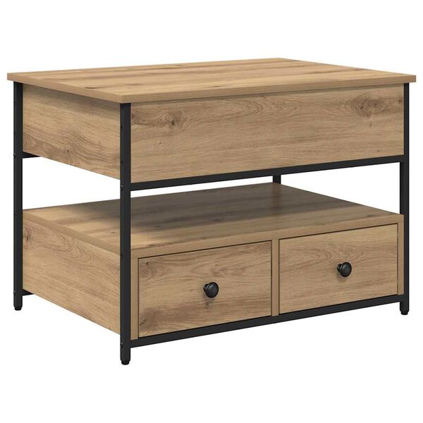 vidaXL Konferenčn&iacute; stolek se z&aacute;suvkou Artisanov&yacute; dub 70 x 50 x 54.5 cm