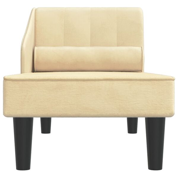 vidaXL Leno&scaron;ka s podhlavn&iacute;kem kr&eacute;mov&aacute; samet