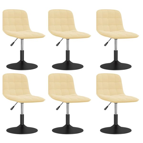 vidaXL Otočn&eacute; j&iacute;deln&iacute; židle 6 ks kr&eacute;mov&eacute; samet