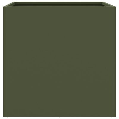 vidaXL Truhlík olivově zelený 42x40x39 cm ocel válcovaná za studena