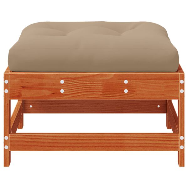 vidaXL Podnožka do zahrady Masivn&iacute; borovice Voskově Hněd&aacute;