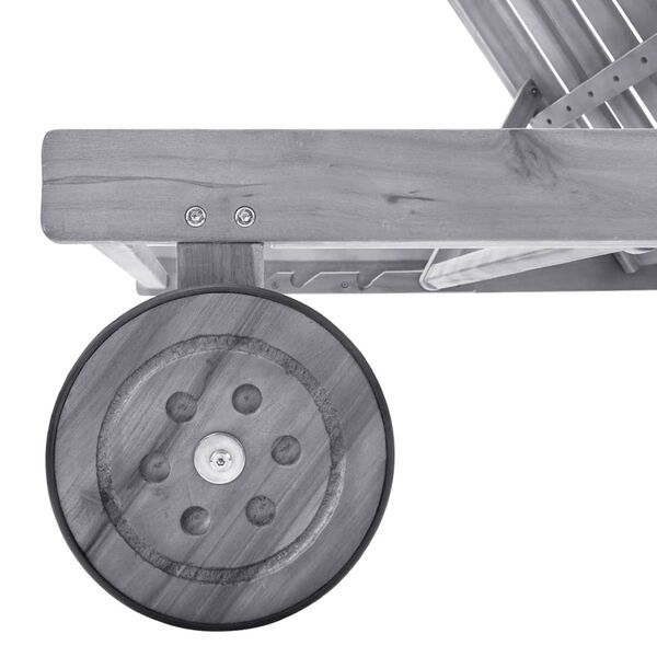 vidaXL Zahradní lehátko s poduškou šedé masivní akáciové dřevo