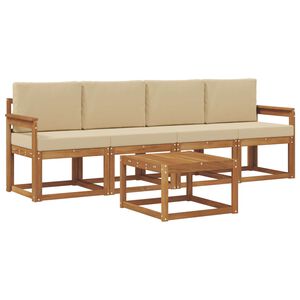 vidaXL Venkovn&iacute; pohovkov&aacute; souprava 5 pcs Přirozen&aacute; a B&eacute;žov&aacute;