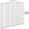 vidaXL Klenut&eacute; gabionov&eacute; ko&scaron;e 14ks 200x50x180/200cm pozinkovan&eacute; železo